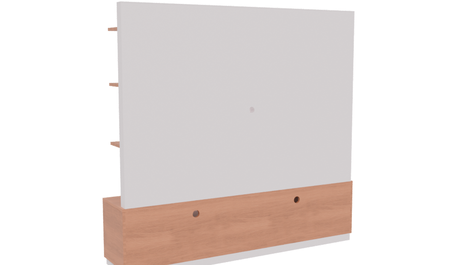 Stylish Wooden TV Unit Model - Professional 3D Model Render 4