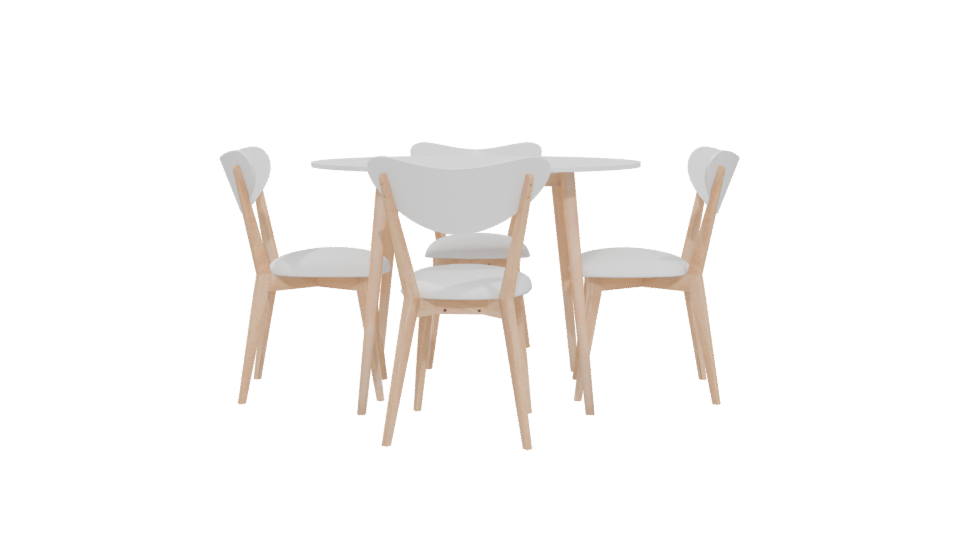 Dining Table with 4 Chairs 3D - Professional 3D Model Render 5