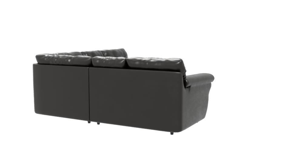 Elegant Black Sectional Sofa 3D - Professional 3D Model Render 6