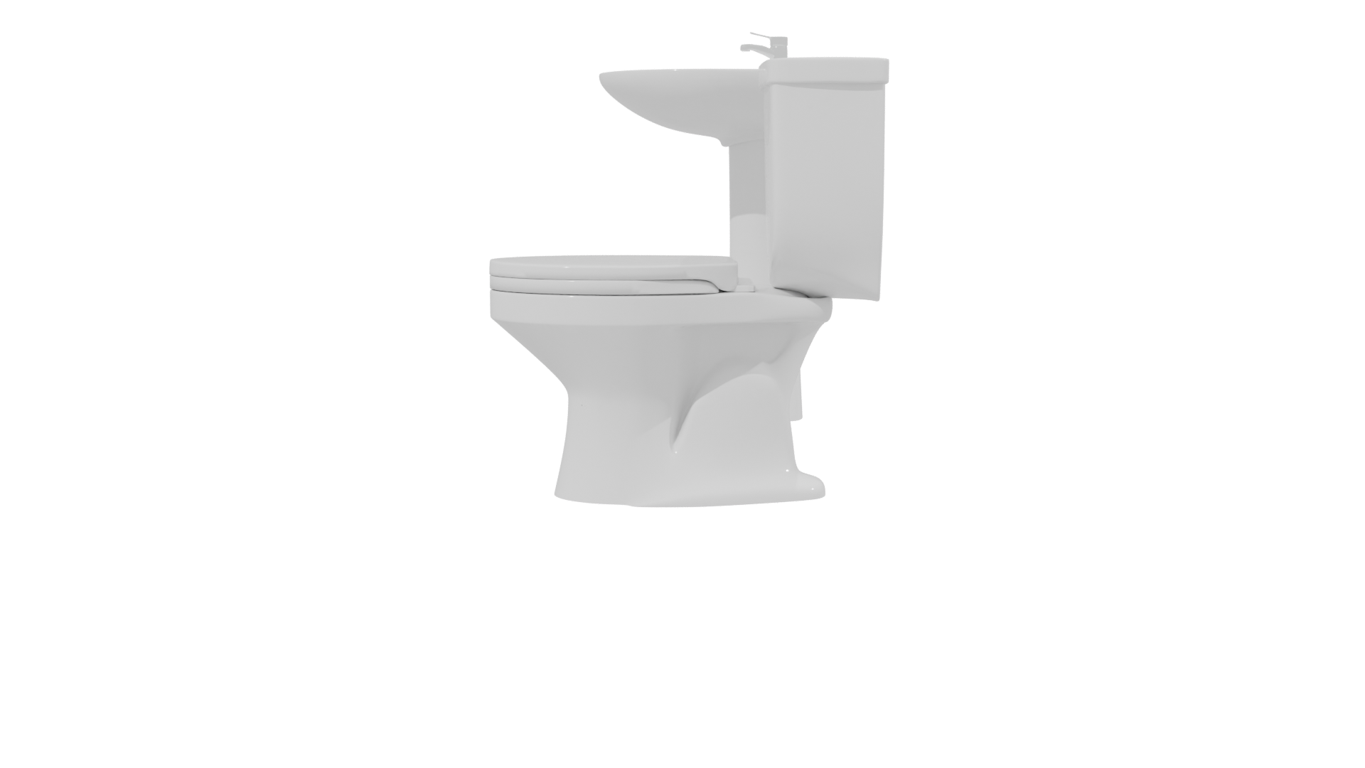 Stylish Bathroom Sanitary Set 3D - Professional 3D Model Render 2