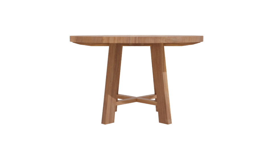 Stylish Round Wooden Dining Table - Professional 3D Model Render 11