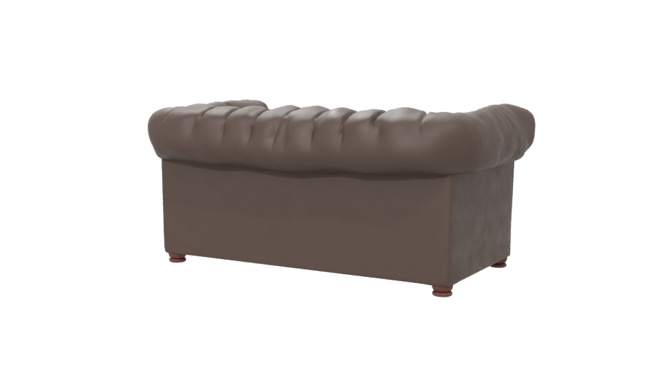 Elegant Vintage Leather Chesterfield Sofa 3D Model - Professional 3D Model Render 6