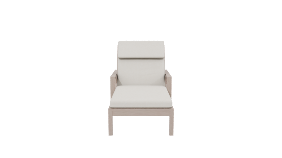 Elegant Adjustable Outdoor Lounger 3D Model - Professional 3D Model Render 2