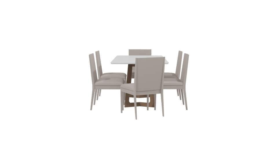 Stylish Wooden Dining Set 3D - Professional 3D Model Render 2