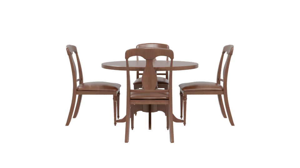 Elegant Wooden Dining Set 3D - Professional 3D Model Render 5