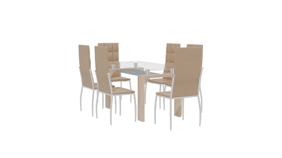 Modern Dining Table Set 3D - Professional 3D Model Render 13