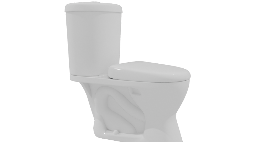 Stylish Ceramic Toilet Model - Professional 3D Model Render 9