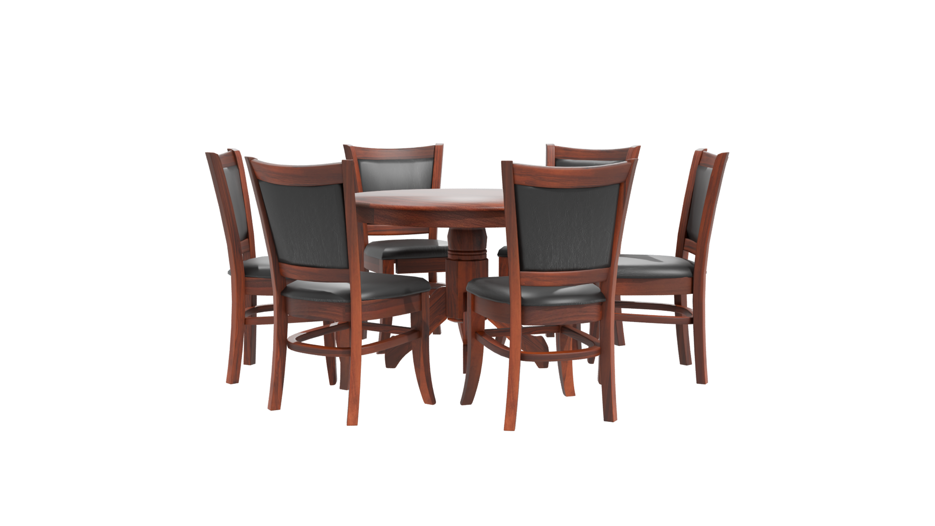 Elegant Wooden Dining Set 3D Model - Professional 3D Model Render 11