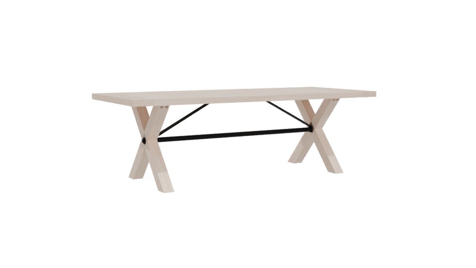 Minimalist Wooden Dining Table 3D - Professional 3D Model Render 4