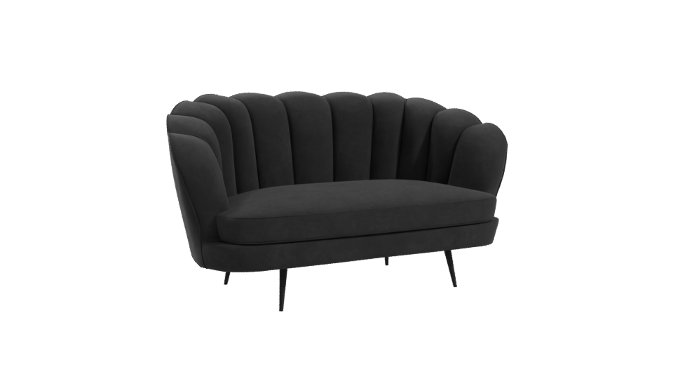 Stylish Black Velvet Sofa 3D - Professional 3D Model Render 10