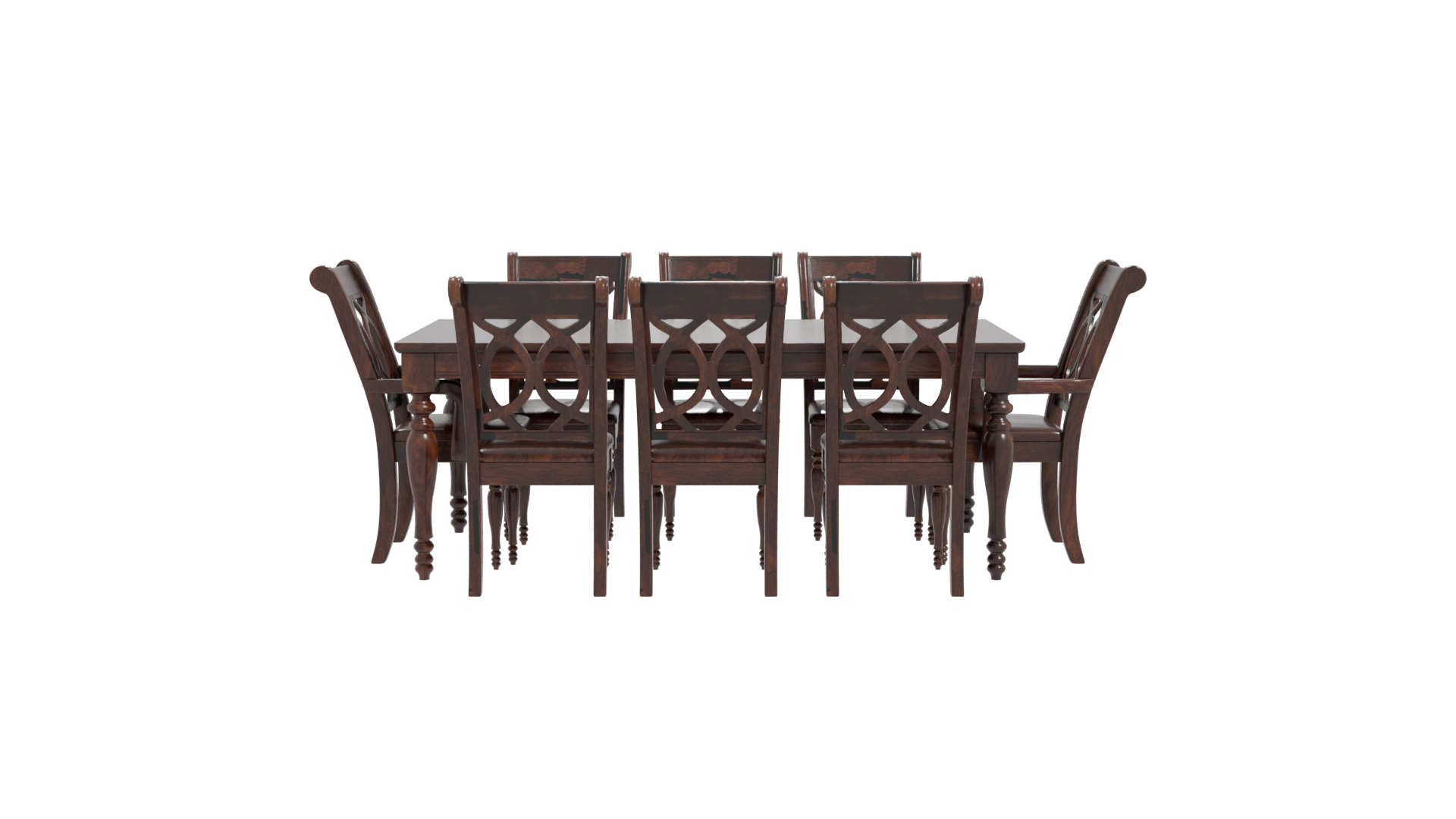 Wooden Dining Table Set 3D - Professional 3D Model Render 11