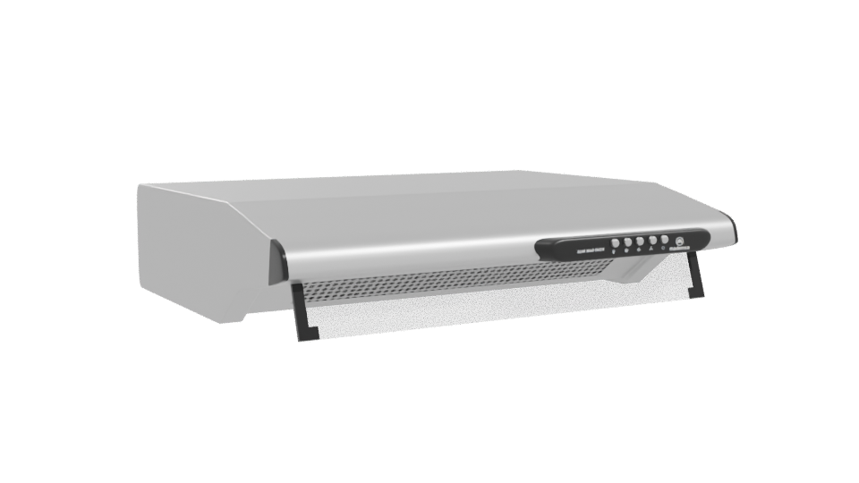 Sleek Stainless Steel Kitchen Hood - Professional 3D Model Render 10