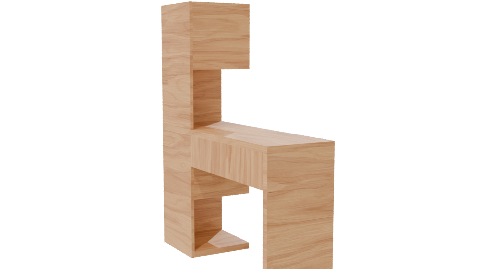 Modern Wooden Desk Model 3D - Professional 3D Model Render 7