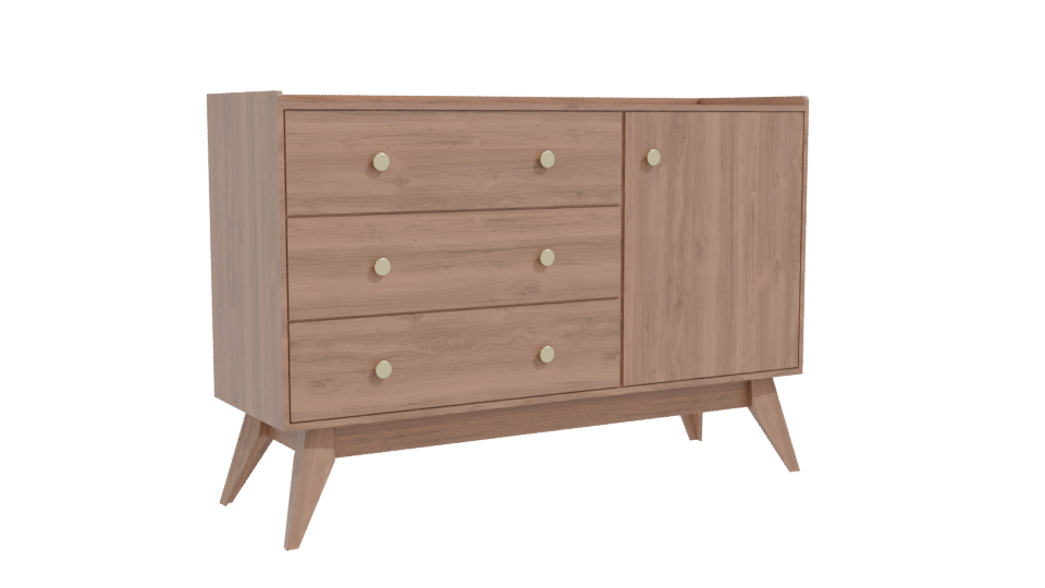 Scandinavian Storage Cabinet 3D - Professional 3D Model Render 10