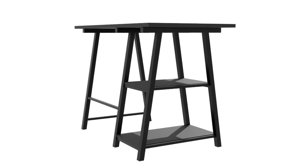 Minimalist Black Office Table 3D - Professional 3D Model Render 7