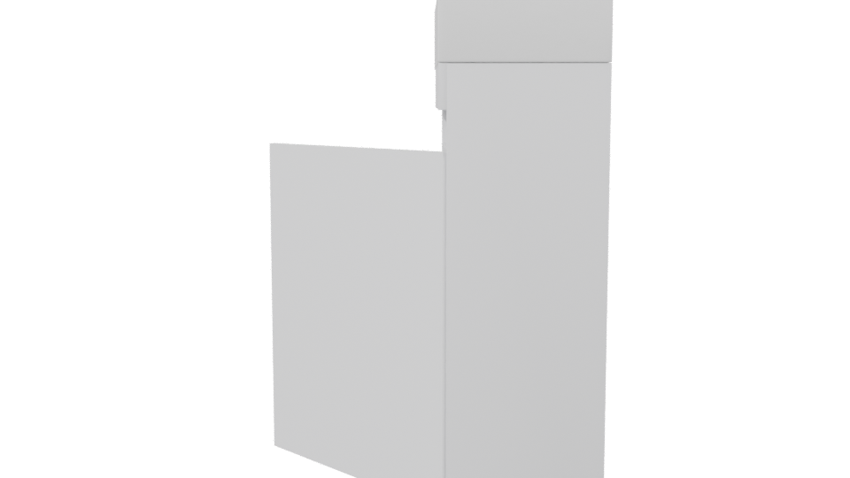 Minimalist White Cabinet Model - Professional 3D Model Render 2