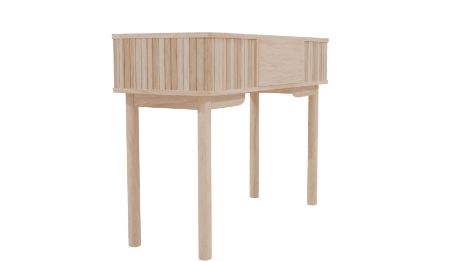 Stylish Wooden Desk Model 3D - Professional 3D Model Render 3