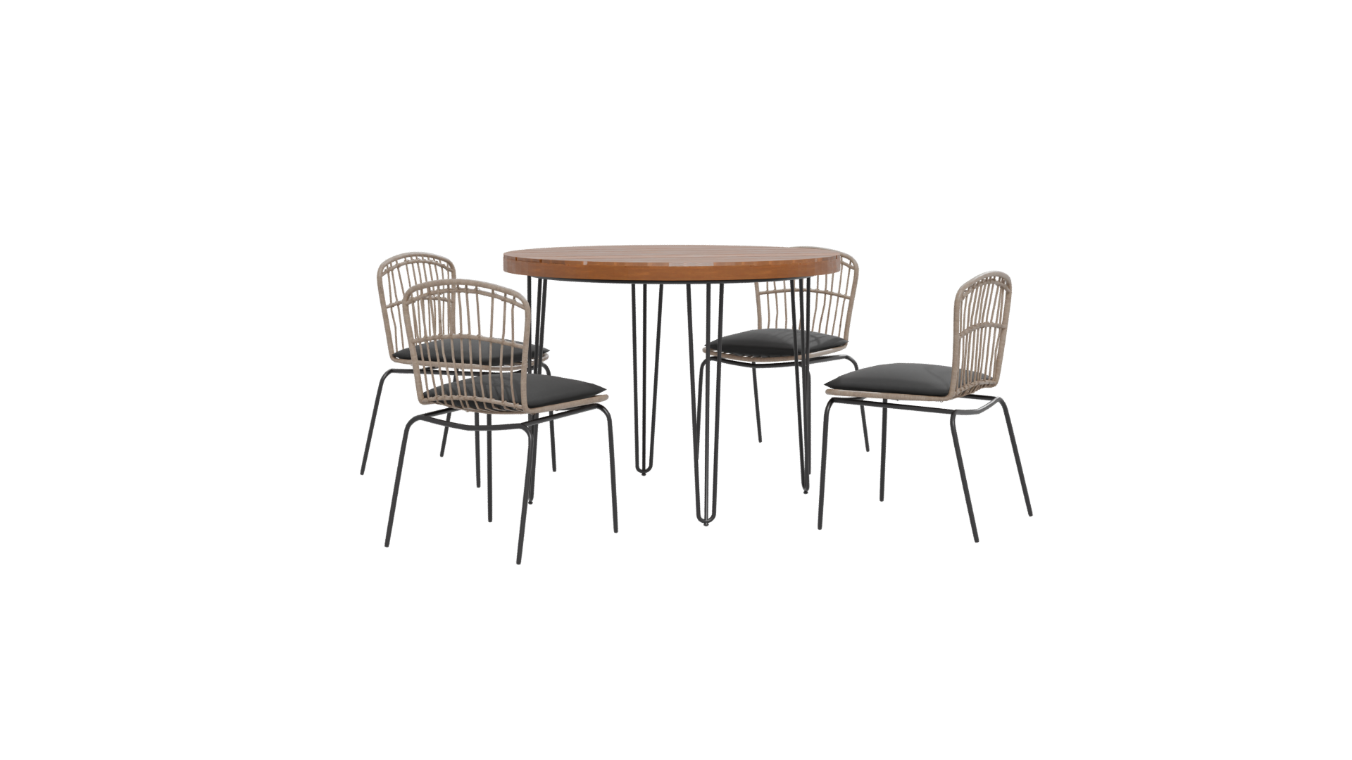 Stylish Round Dining Table Set - Professional 3D Model Render 12