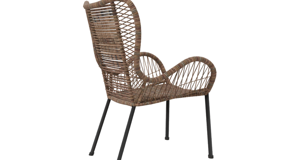 Stylish Rattan Lounge Chair 3D - Professional 3D Model Render 7