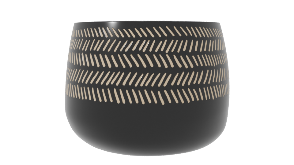 Stylish Ceramic Planter with Modern Cutout Design - Professional 3D Model Render 7
