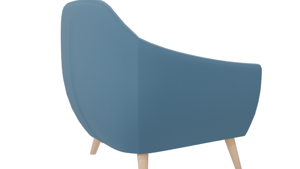 Stylish Blue Accent Chair 3D - Professional 3D Model Render 7