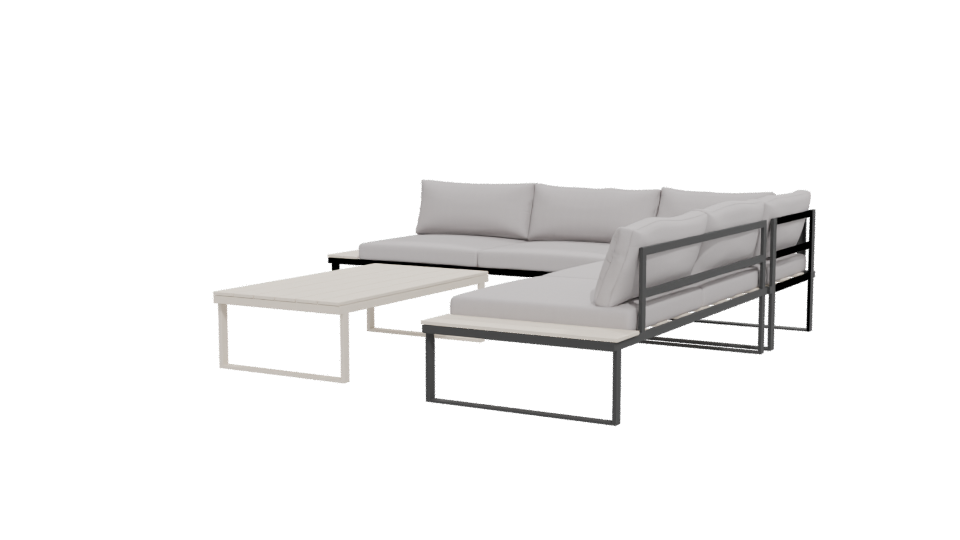Contemporary Outdoor Seating Set 3D - Professional 3D Model Render 12