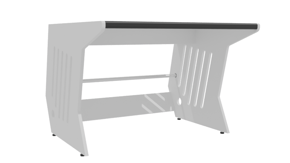 Minimalist White Office Table 3D - Professional 3D Model Render 10