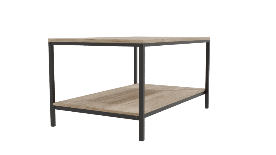 Rustic Wooden Table with Metal Frame 3D Model - Professional 3D Model Render 9