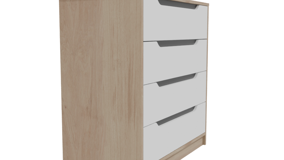 Modern 4-Drawer Dresser 3D - Professional 3D Model Render 9