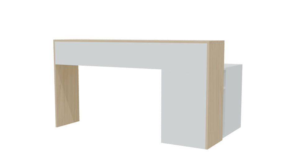Minimalist Desk with Storage Unit - Professional 3D Model Render 6