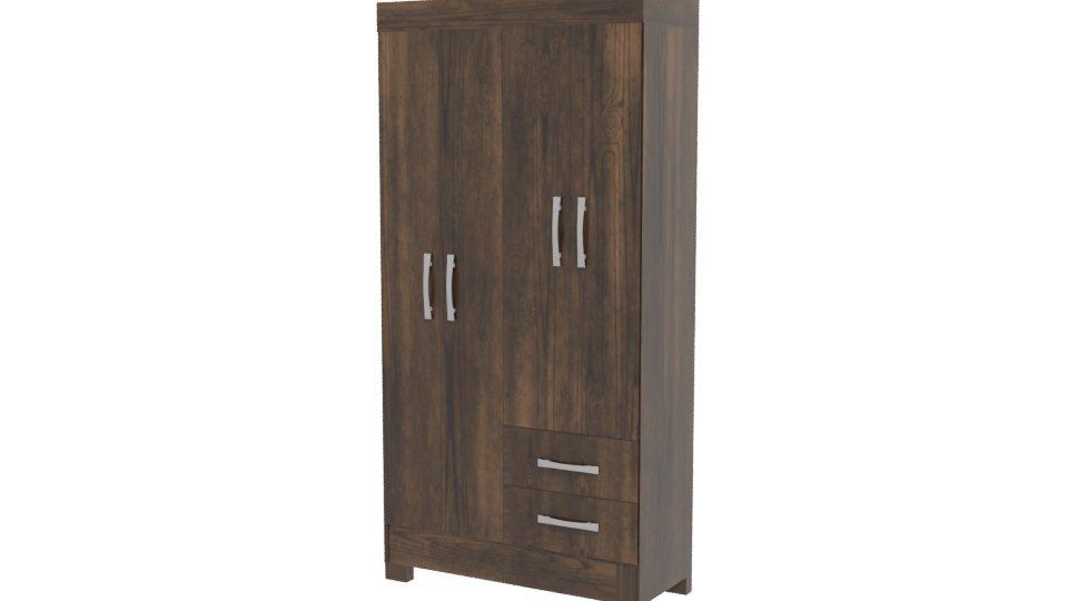 Stylish Wooden Storage Cabinet 3D - Professional 3D Model Render 12