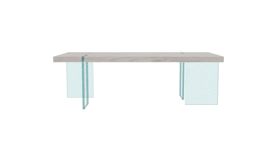 Contemporary Glass-Top Dining Table - Professional 3D Model Render 2