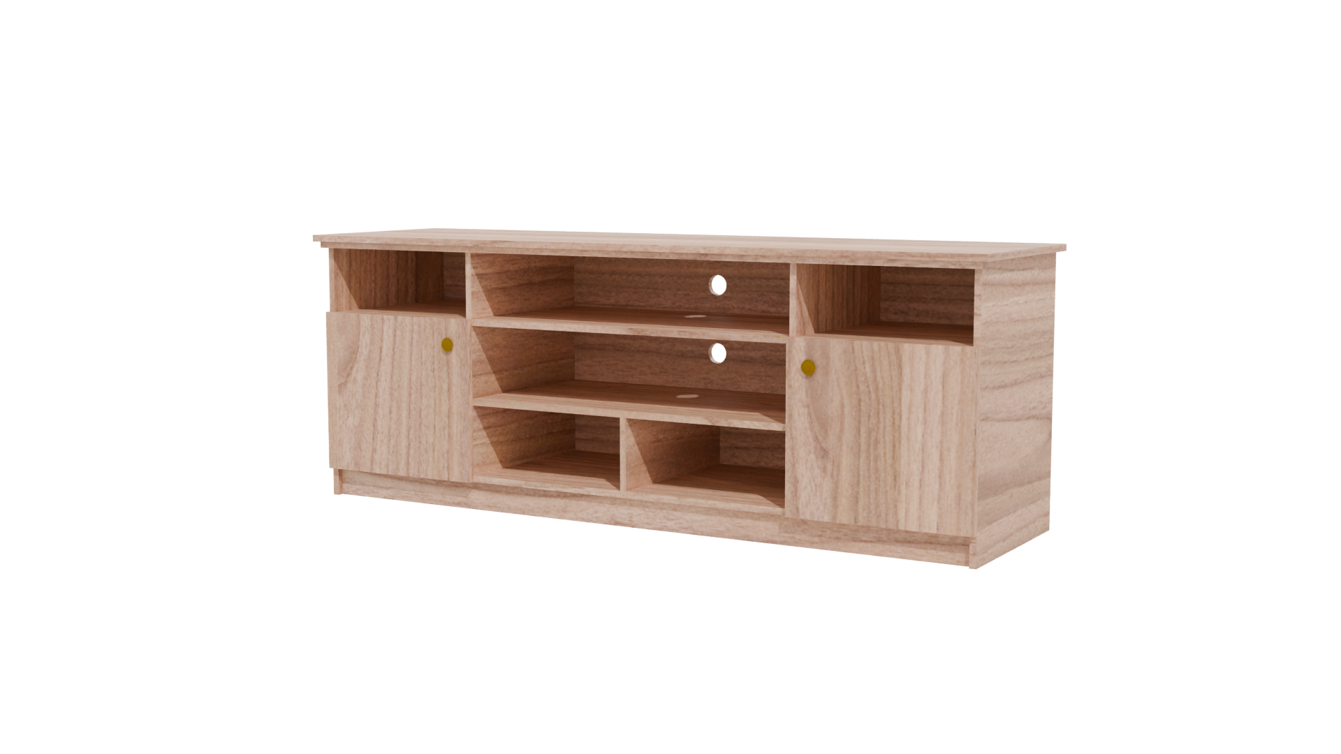 Contemporary Wooden TV Stand Model - Professional 3D Model Render 12