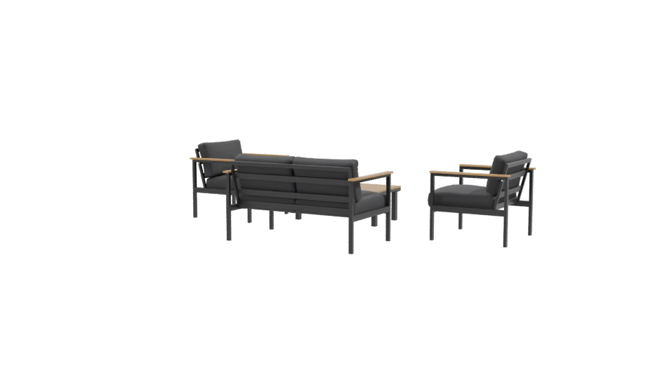 Stylish Outdoor Seating Set 3D Model - Professional 3D Model Render 9