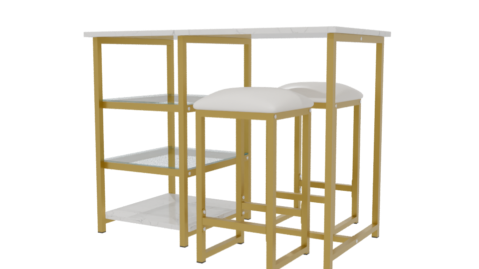 Stylish Modern Bar Table Set - Professional 3D Model Render 6