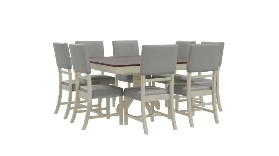 Elegant Modern Dining Table Set with Chairs 3D Model - Professional 3D Model Render 10