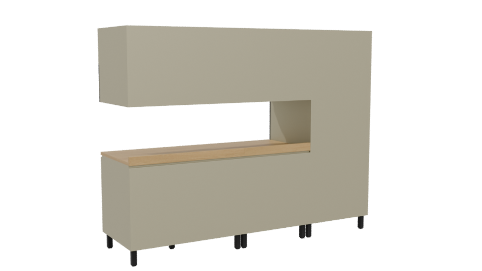 Stylish Modern Kitchen Cabinet Set 3D Model - Professional 3D Model Render 4