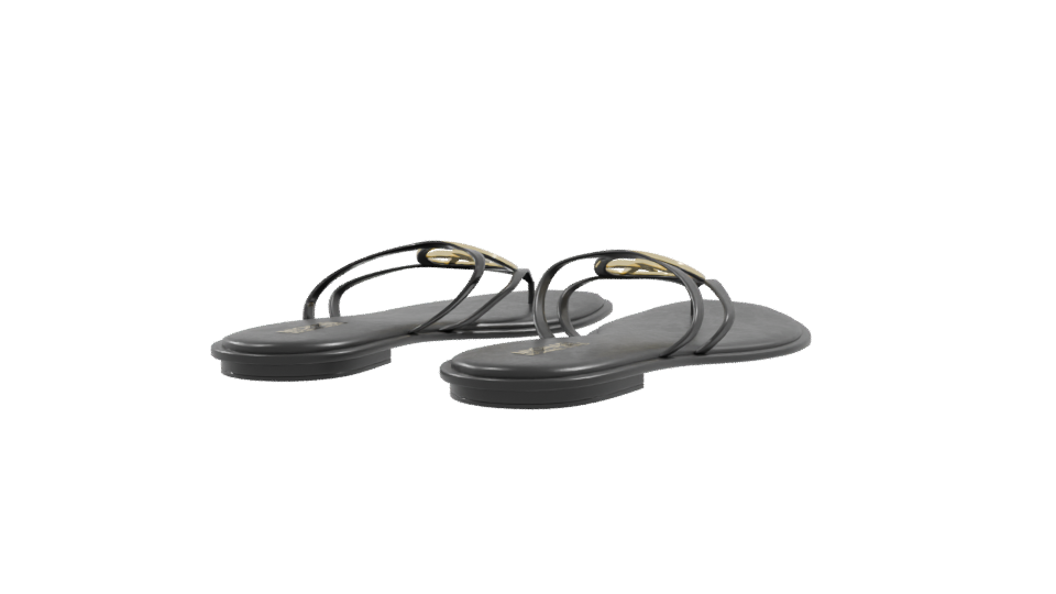 Michael Kors Black Flat Sandals 3D - Professional 3D Model Render 9
