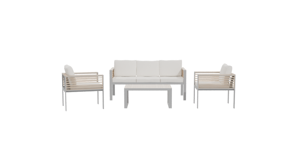 Elegant Outdoor Seating Set 3D - Professional 3D Model Render 11