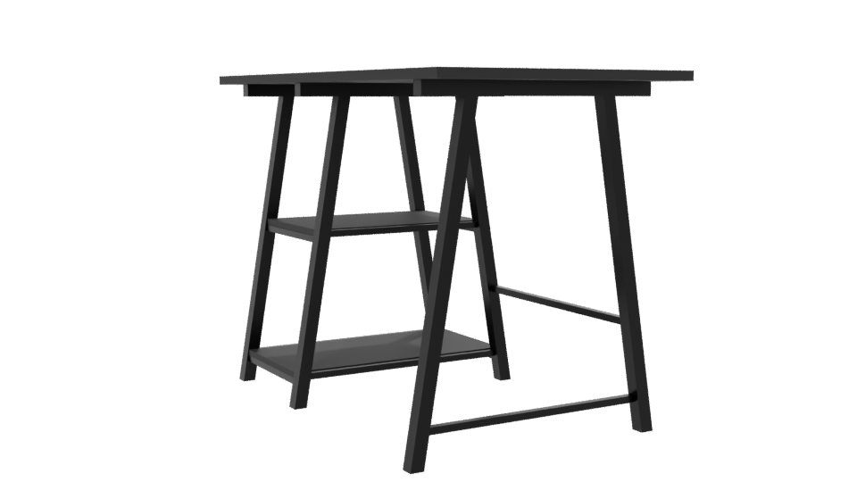 Minimalist Black Office Table 3D - Professional 3D Model Render 13