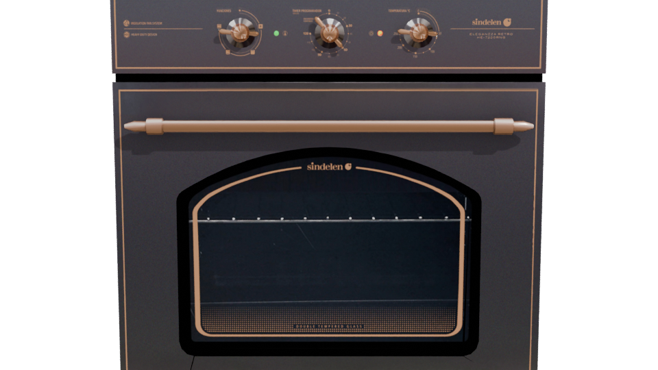 Vintage Style Kitchen Oven 3D - Professional 3D Model Render 11