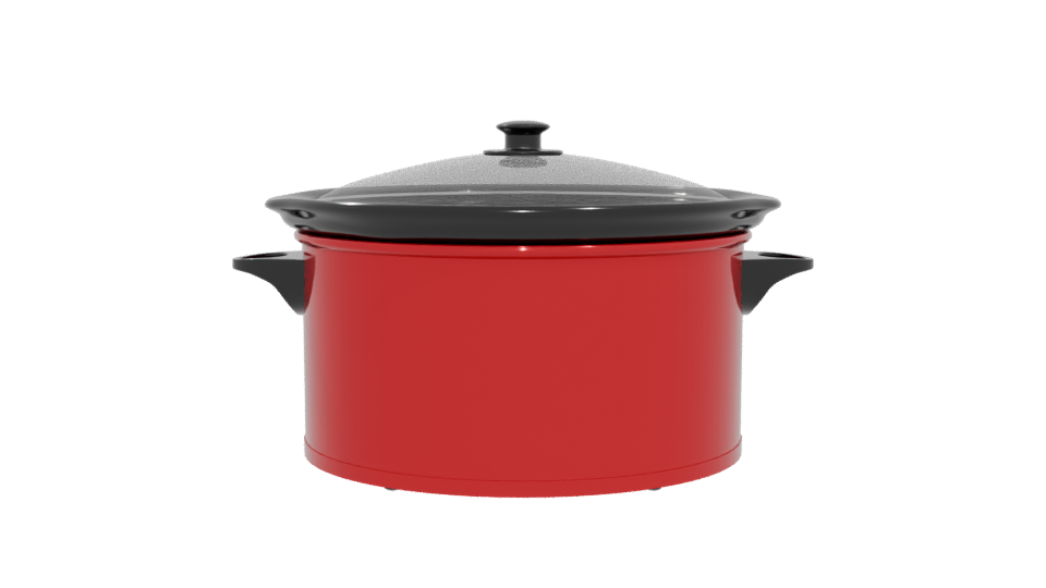 Sleek Red Electric Slow Cooker 3D Model - Professional 3D Model Render 5