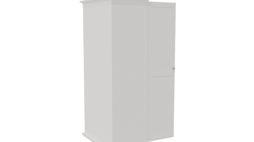 Minimalist White Wardrobe Model - Professional 3D Model Render 7