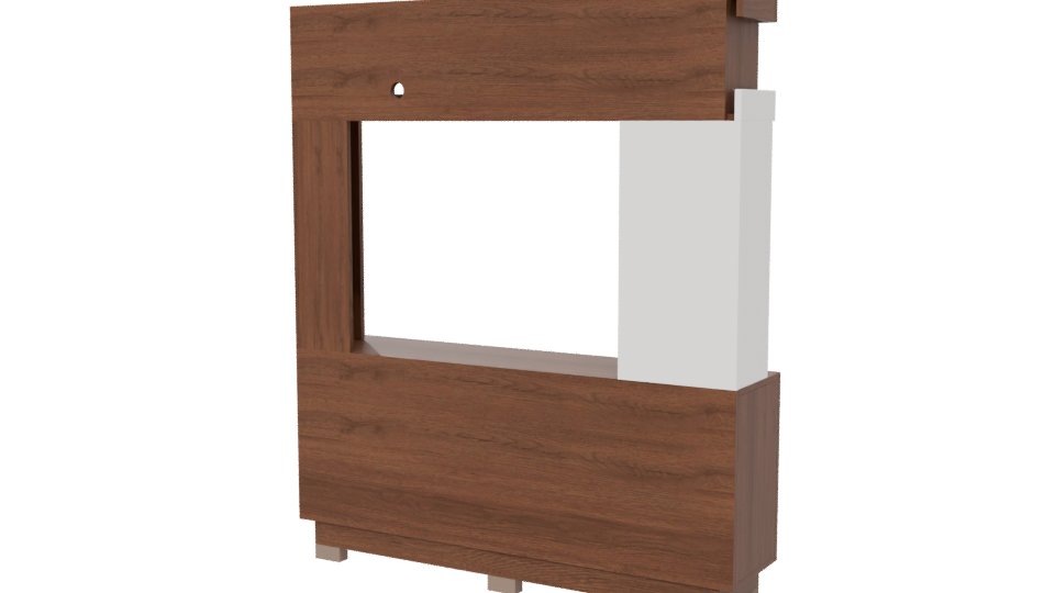 Stylish Wooden TV Stand Model - Professional 3D Model Render 6