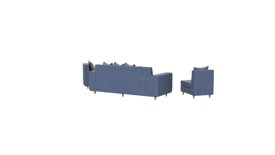Living Room Sofa Set 3D - Professional 3D Model Render 6