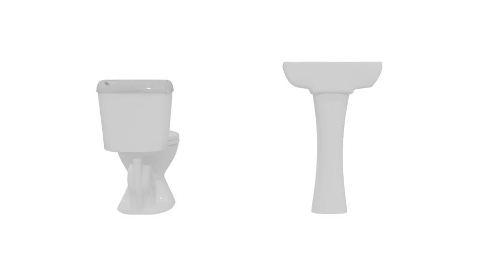 Elegant Bathroom Sink and Toilet - Professional 3D Model Render 5