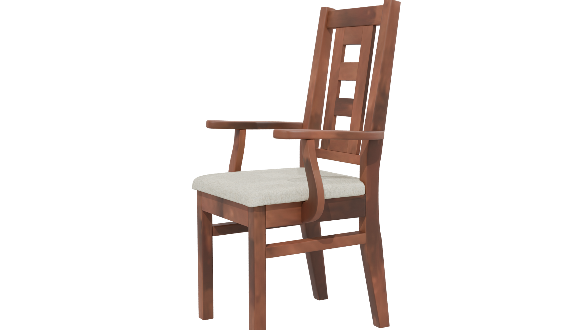 Elegant Wooden Armchair 3D Model - Professional 3D Model Render 13