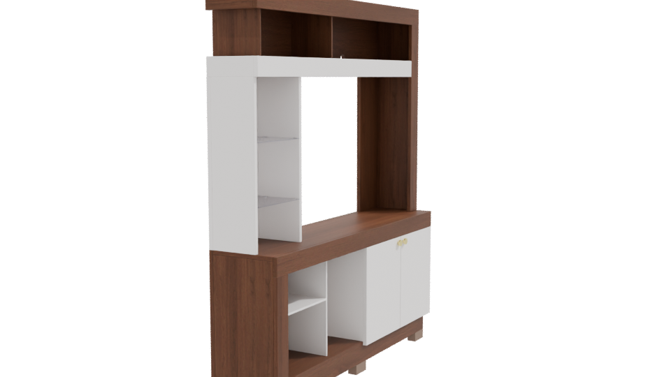 Stylish Wooden TV Stand Model - Professional 3D Model Render 9