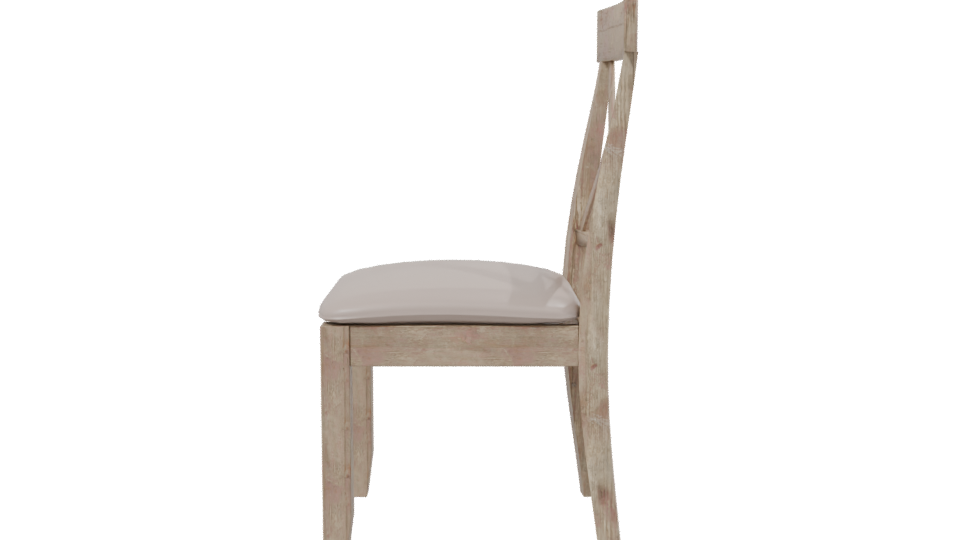 Rustic Wooden Dining Chair Model - Professional 3D Model Render 2