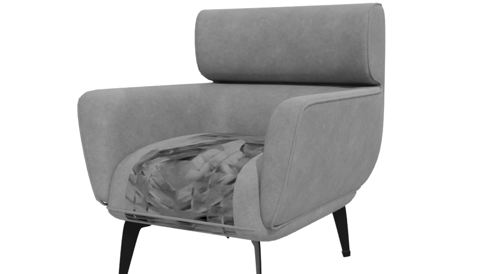 Contemporary Fabric Lounge Chair 3D Model - Professional 3D Model Render 12